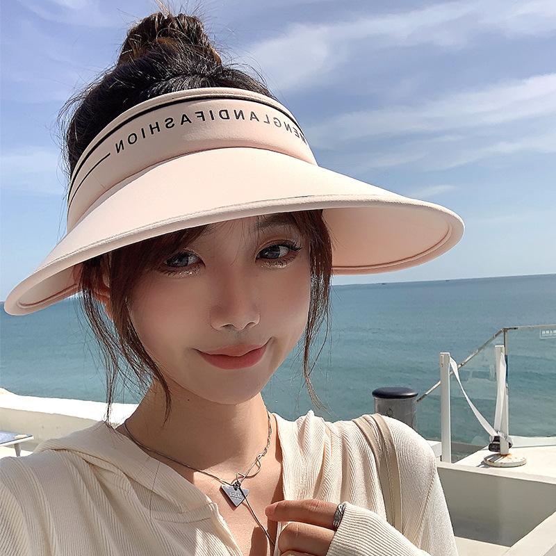 防晒帽女款季空顶防紫外线大檐遮脸太阳帽子款2024新款