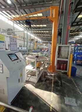 上海晔创柱式悬臂吊500kg手动旋转270度旋臂吊机起升双速欧式