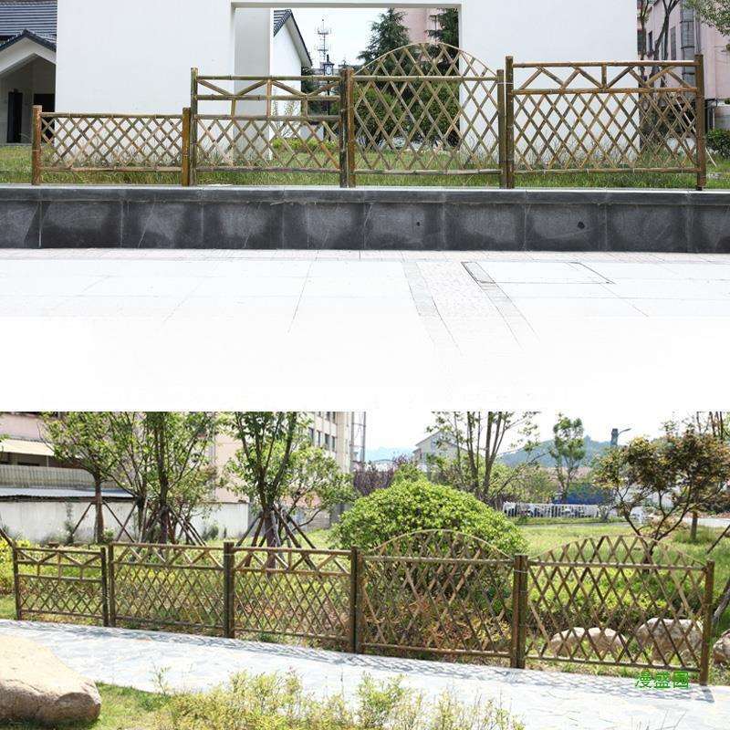 户外田园围栏栏栅爬藤架大型篱笆栅栏竹楠竹户外菜园碳化护栏花园
