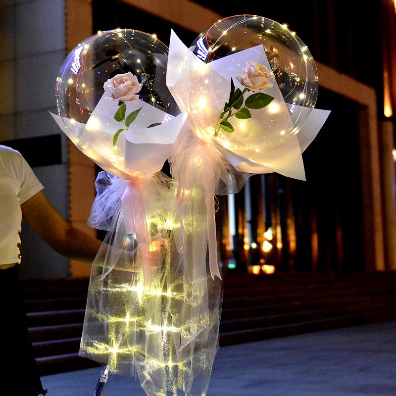 网红波波球透明发光气球装饰结婚告白派对生日场景布置花束立柱