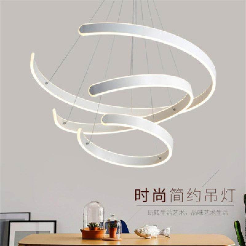 led吊灯现简约吊灯吧台北欧创意吊灯个性玄关餐厅圆环形客厅灯