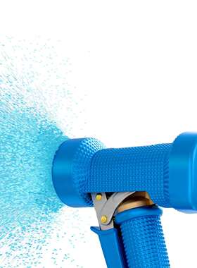 低压二分之一螺纹园林洒水枪橡胶蓝色包胶可调节铜清洗喷头G1/2批