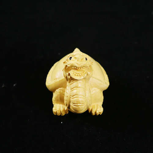 黄杨木手工雕刻龙龟手把玩件收藏中式摆件工艺品黄杨木雕刻件批发