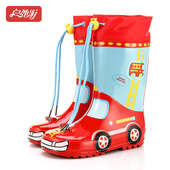 儿童雨鞋 雨靴 橡胶男童女童卡通汽车恐龙收口防滑高筒加棉宝宝水鞋