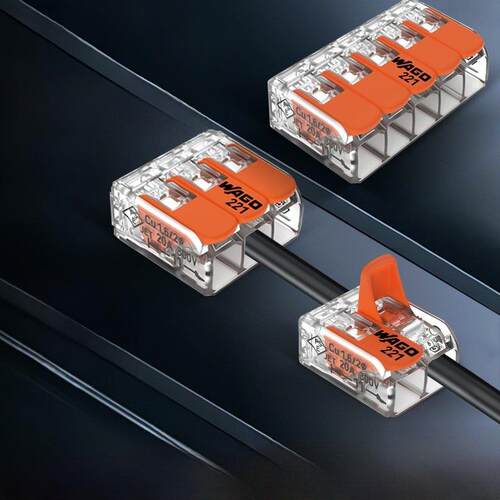 WAGO万可按压式接线端子221-412/413/415大功率分接线连接器盒装