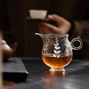 批发紫藤花鹰嘴公杯公道杯高硼硅耐热加厚分茶器高端家用茶具