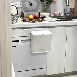 VEELAR厨房垃圾桶挂式家用2024新款免弯腰小号厨余带盖壁挂不锈钢
