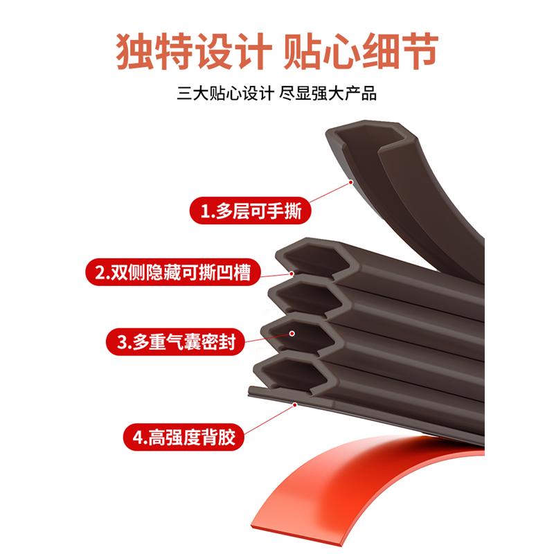 门缝密封条防盗门进户门防风门窗户隔音神器临街门边缓冲减震胶条