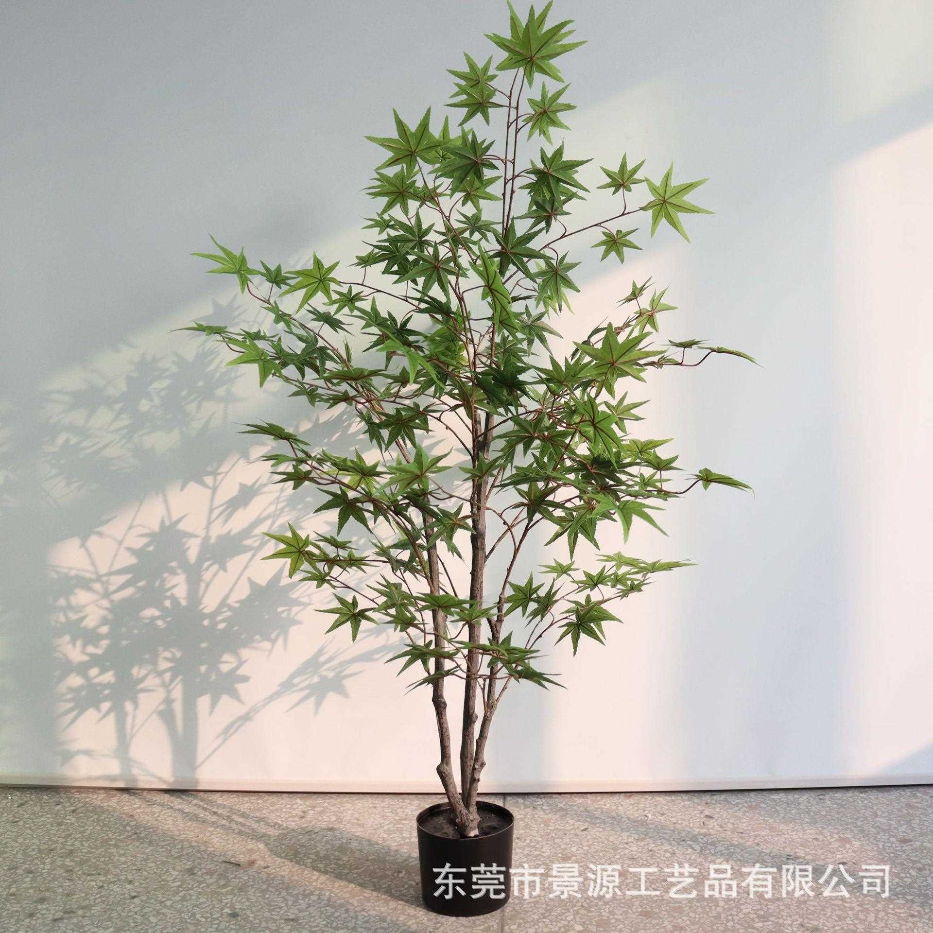 仿真物植绿枫651530盆栽枫假树酒店叶造景青枫树盆景绿植酒造店景