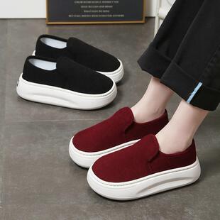 男士厚底防滑一脚蹬布鞋老北京男女士春夏四季亚麻软底吸汗懒人鞋