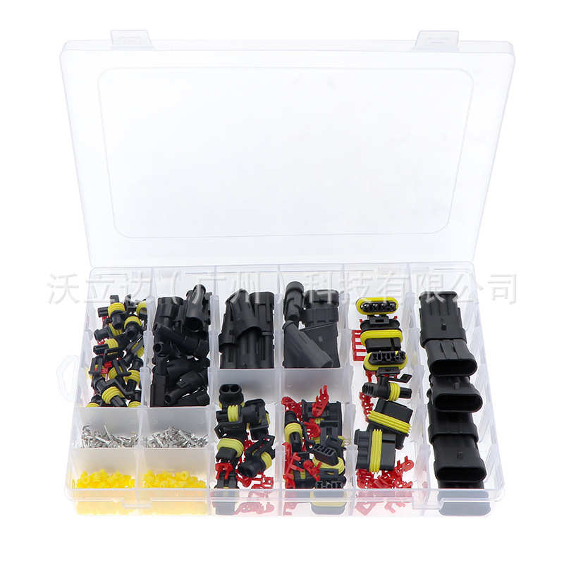 408pcs盒装/33套汽车hid防水连接器组合+压线钳护套红+蓝 SN-48B