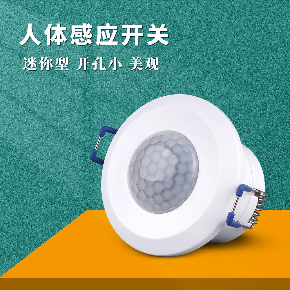 拓安达220V人体感应开关家用迷你型嵌入式红外线感应器光控可调