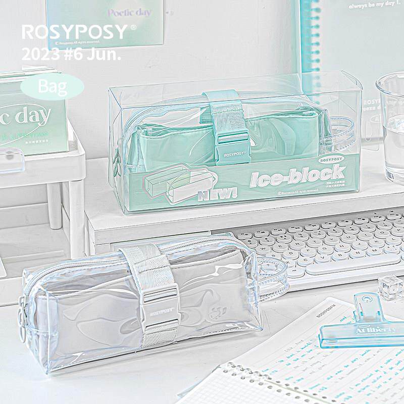 「升级可拆卸！限定小方冻」Rosyposy透明笔袋文具袋双层清新痛包