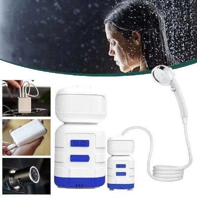 Outdoor Camping Shower with LED Camping Lamp Type-C