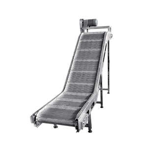 不锈钢链板提升机耐高温上料食品清洗流水线重型链板网带输送机