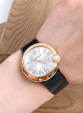 一口价98新卡地亚公价85500蓝气球女士手表石英18K玫瑰金腕表30mm