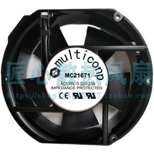 MULTICONP MC21671 轴流风扇, 172MM, 115VAC, 0.22/0.23a 散热