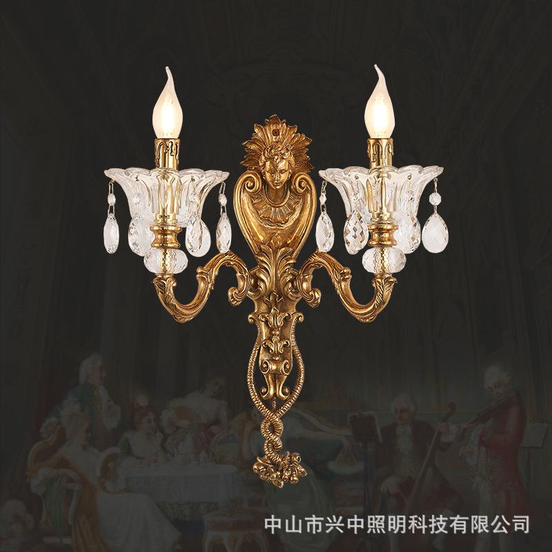 欧式别墅客厅过道灯复古书房玄关楼梯灯具法式宫廷卧室装饰壁灯