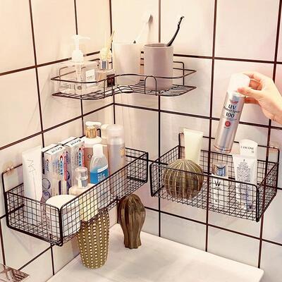 Bathroom storage shelf, wall-mounted drill-free toilet showe
