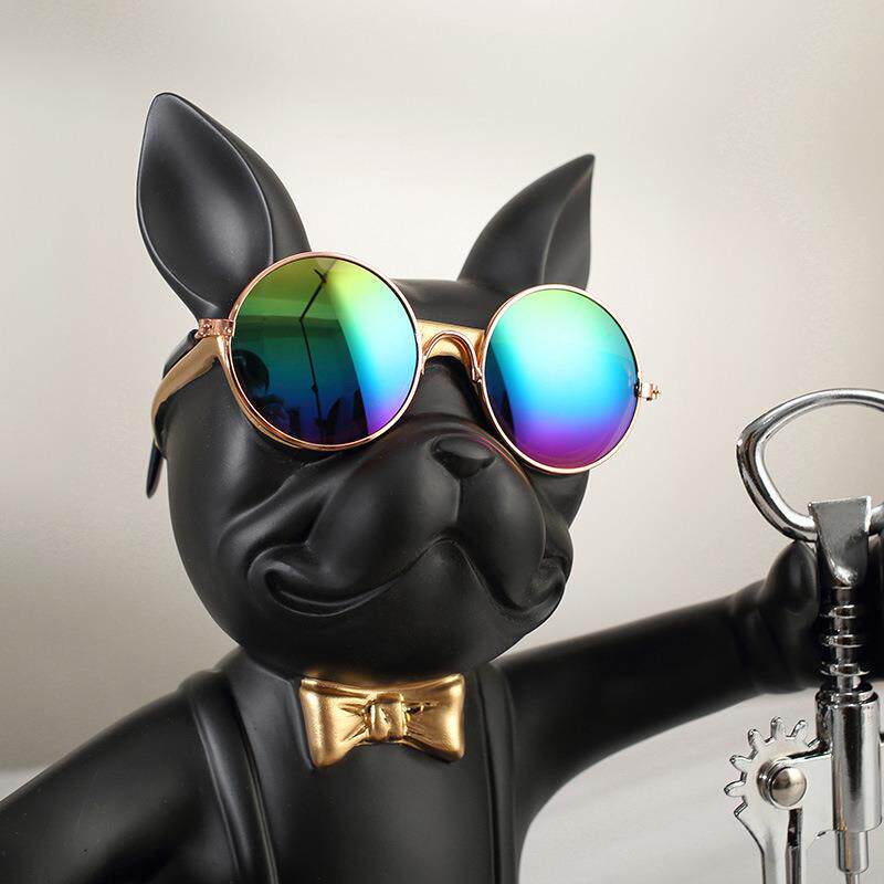 创意法斗犬红酒架摆件小摆狗收纳轻客奢厅托X8601装饰品餐边柜酒