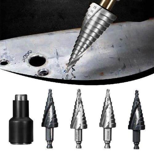 Portable Spiral Groove Step Drill Bit 4-20mm Faster