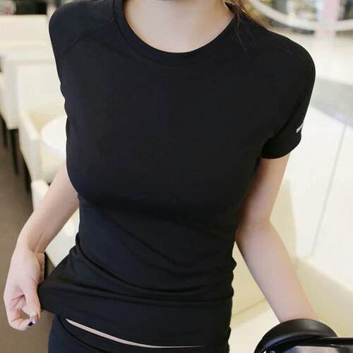 Sports bodysuit compression t-shirt training yoga top