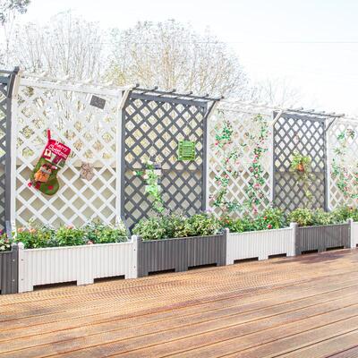 户外庭院防腐木花架高架阳台落地网格爬CTI藤网红饰室外端装隔断