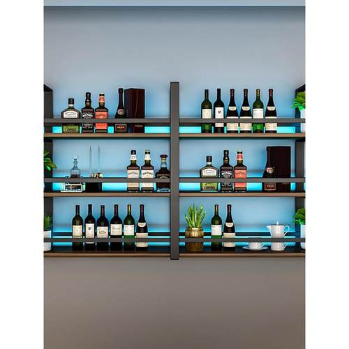 网红铁艺酒架壁挂式酒架挂墙展示架现代酒柜壁挂式红酒客厅置物架