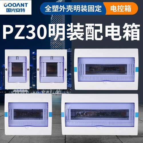 国光安特家用pz30电源配电箱明装回路箱强电箱漏电开关空开盒塑料