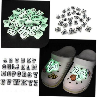 1pcs Letter P Shoe Charms Decorations For Croc DIY Luminous