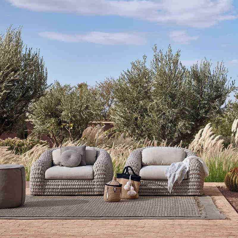 户外沙发院售楼部花家具民宿计师藤设编沙发园外288摆大平庭层休
