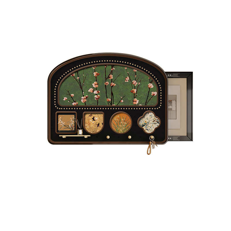 中古风洞洞板电表箱遮挡装饰画置物架2025新款创意背景墙遮丑挂画