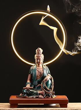 高档新中式禅瓷灯意音陶佛像观摆件释迦摩尼佛玄关摆设圈家居创意