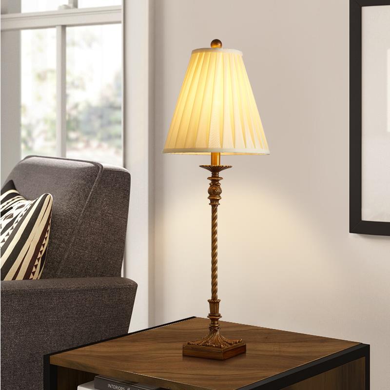 正品复欧厅式古折锦红色婚庆卧室台灯创意怀旧客美式玄关桌酒店书