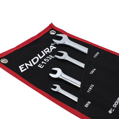 力易得（ENDURA)（8×10-17×19mm）4件双开口扳手E1538耐用套装