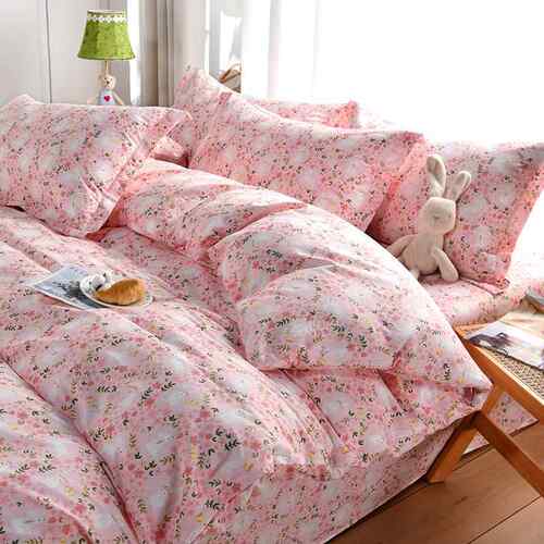 正品10%纯棉四件套全棉被枕套套床子单套件格条纹10.5米1.8m2单人