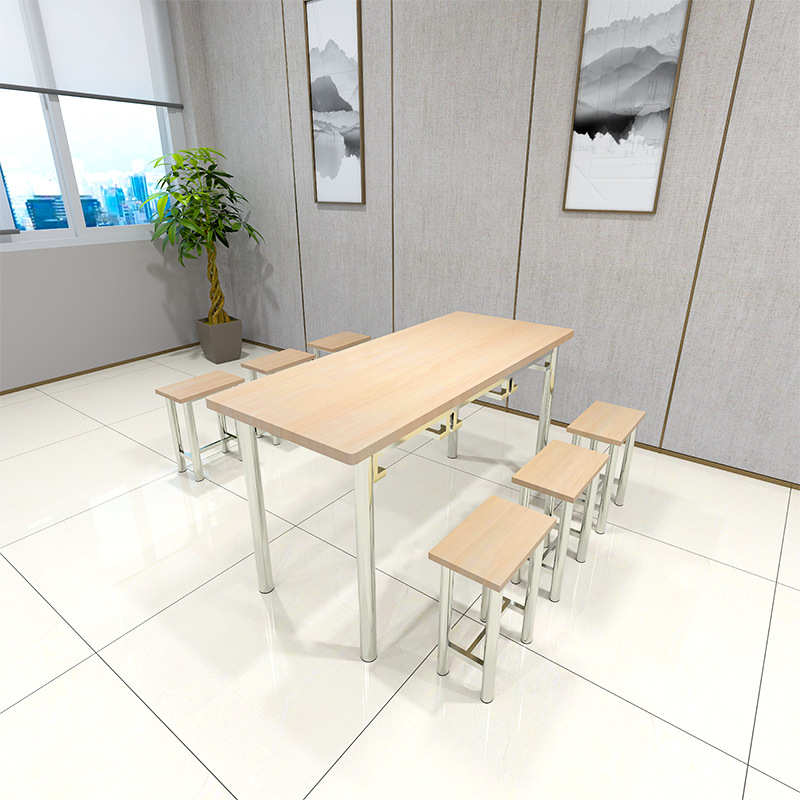 学校食堂餐桌椅餐饮饭店餐桌椅洽谈桌椅4人6人面馆连体桌椅板凳