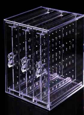 高档耳盒子耳钉透明亚环力首饰收纳盒塑料耳饰整克理收纳盒展饰品