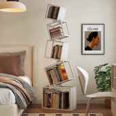 异形创网红转角立式 书架落地置现物架约代书意柜客厅铁艺角jg简落