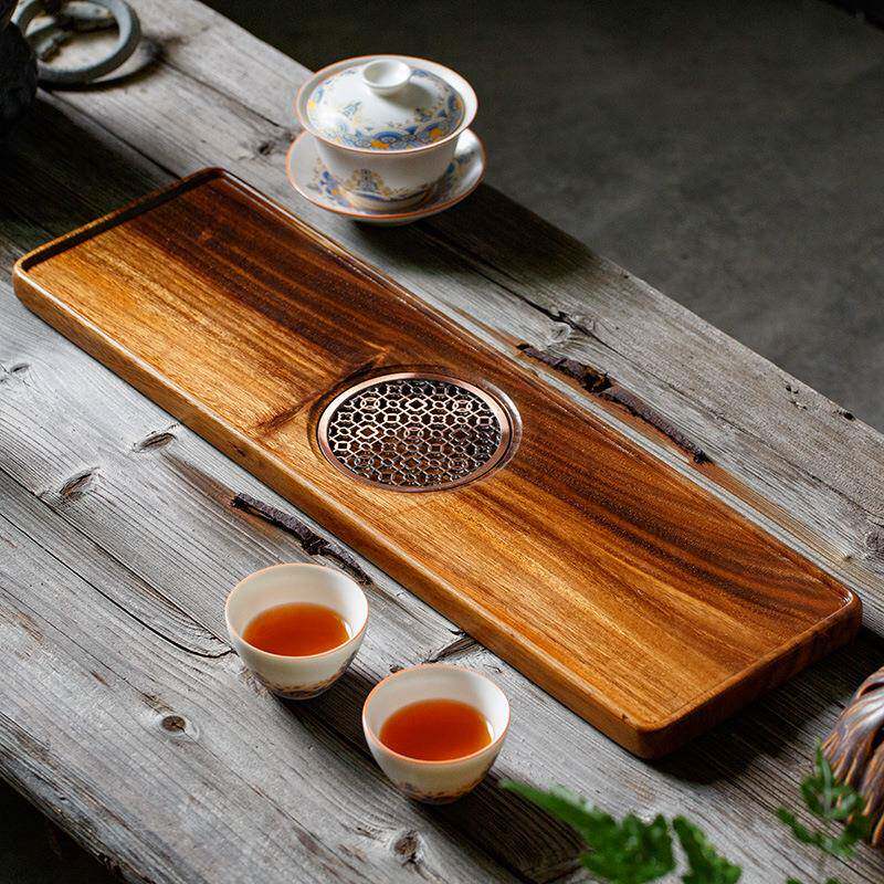实木木茶长789方盘公办家用排水式茶台木质干湿两用茶整盘