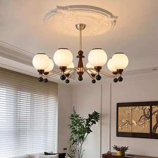 中古风客厅主吊灯法式美式复古魔豆吊灯2024新款中山灯具全屋吊灯