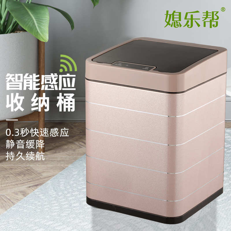 欧式感应不锈钢智能垃圾桶办公室客厅欧式感应垃圾桶厂家批发礼品
