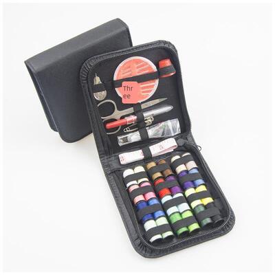 172 piece sewing tool set with needle and thread wrapping