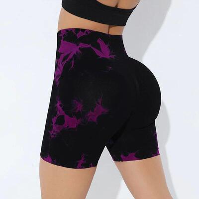 Tie Dye Workout Shorts For Women, Scrunch Butt Lifting High