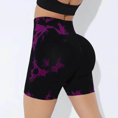 Tie Dye Workout Shorts For Women, Scrunch Butt Lifting High