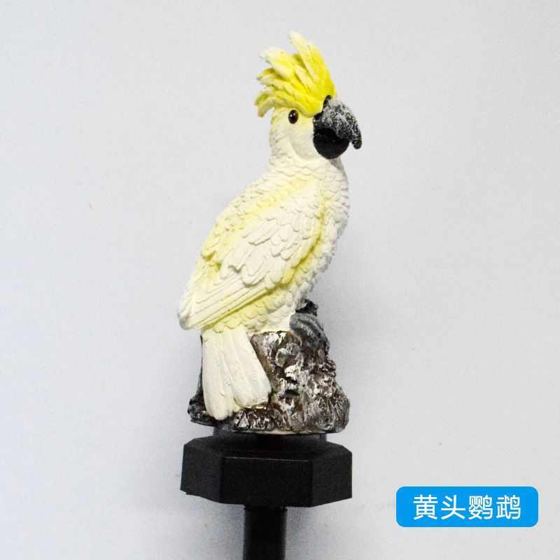 插庭院花园跨境地灯灯工艺品 鹦鹉专供亚马逊太阳能动物插地树脂