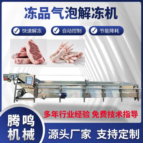 全自动冻肉冻鱼盘气泡解冻机连续式不锈钢鸡产品鸭货解冻池