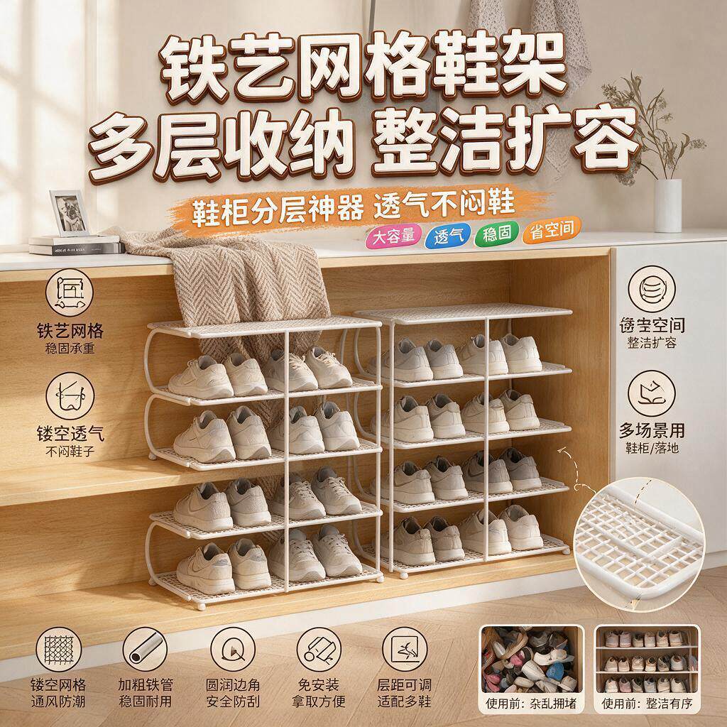 柜内鞋架宝宝鞋子收纳架家用婴儿鞋柜收纳神器儿童简易多层省空间
