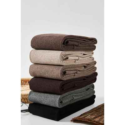 日本代购春秋保暖羊绒连裤袜女子冬季加绒外穿高腰紧身羊毛打底裤