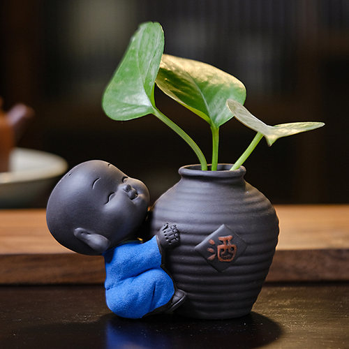 可爱和尚摆件精品紫砂茶宠摆件